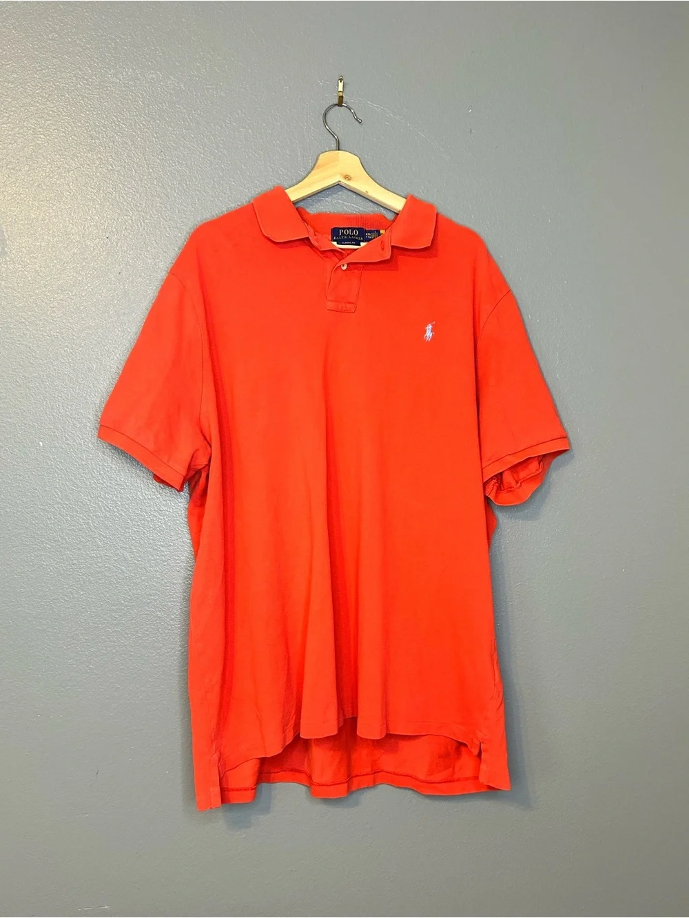 Ralph Lauren Polo Shirt in Bright Red with Embroidered Pony Preppy Mens xxl